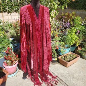 Gypsy style velvet burnout kimono, XL